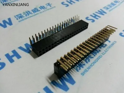 5 шт. шаг 2 54 мм 2x20Pin 40-контактный женский двухрядный прямоугольный разъем с прямым