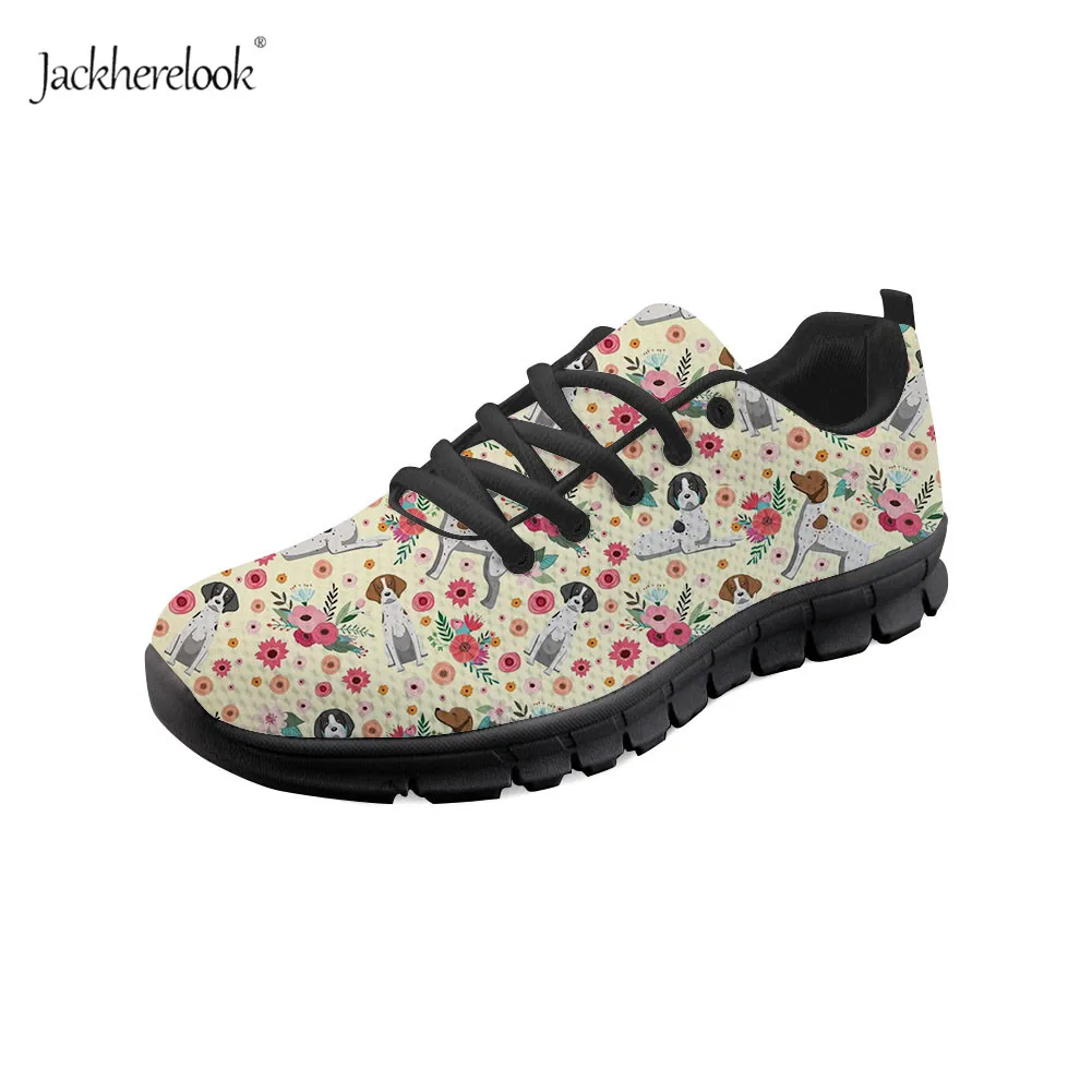 

Jackherelook Women Running Shoes German Shorthaired Pointer Flower Print Light Mesh Sneakers Female Sport Athletic Shoes Zapatos