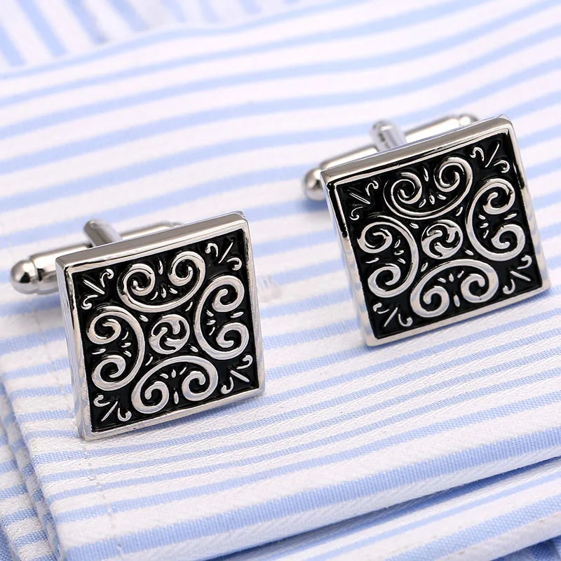 Classic Vintage Copper Pattern Cufflink French Style Shirt Cufflinks