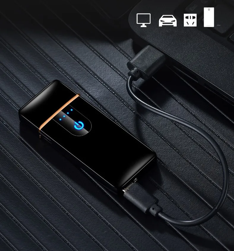 Новые USB перезаряжаемые электрические зажигалки USB электонический прикуриватель двухсторонний зажигание защищенный от ветра для курения аксессуары sigara