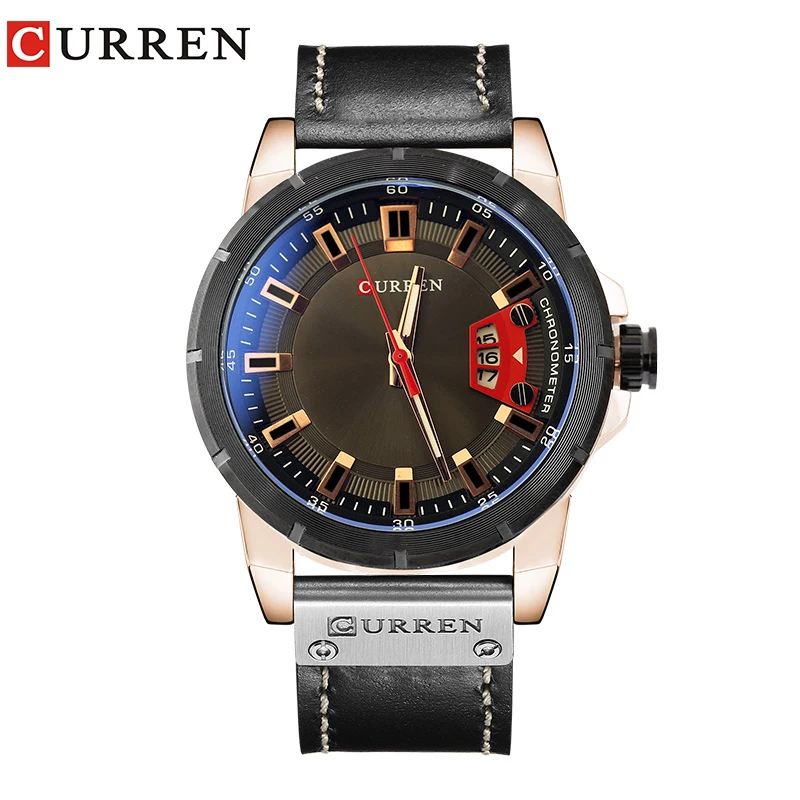 

CURREN New Man Quartz Casual Watch Army Military Sports Watch Luxury Brand Date Mens Watches Male Leather Strap Clock Men 8284