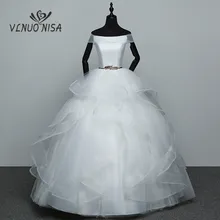 Модные многоуровневые Свадебные платья размера плюс с вырезом лодочкой и коротким рукавом дешевые белые платья с открытыми плечами на заказ Vestidos De Novia