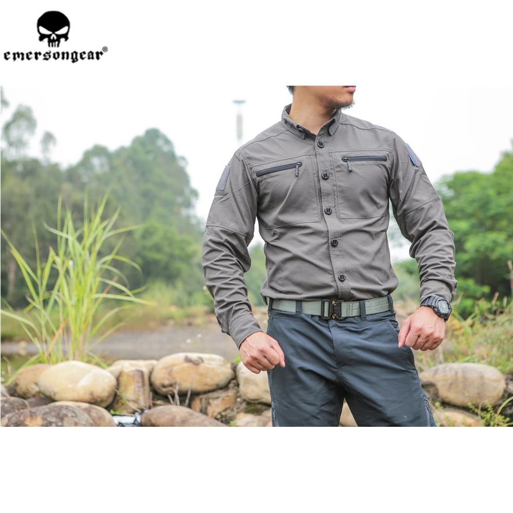 

emersongear Emerson Blue Label Mens Defender Shirt Long Sleeve Stretchable Breathable Nylon Tactical Combat Outdoor Shirt Tops