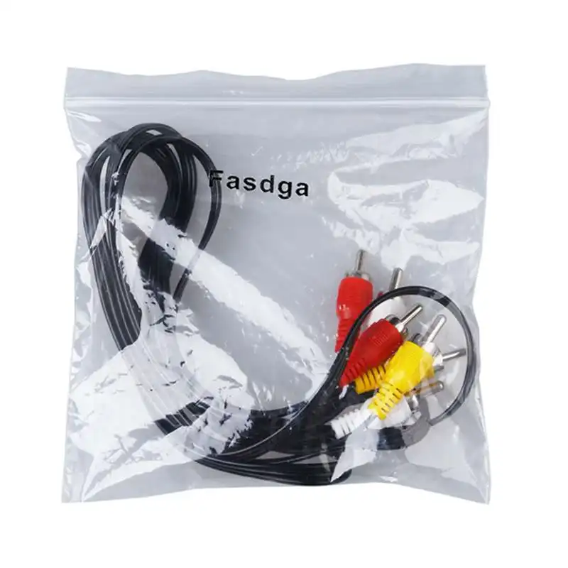 

Fasdga Triple 3 Male RCA Composite Audio Video DVD TV AV Cable 1.4M