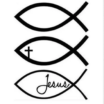 

(100 pieces /lot) Wholesale 3*Jesus Fish Decal Christian Cross Car Window Bumper car styling customized stickers