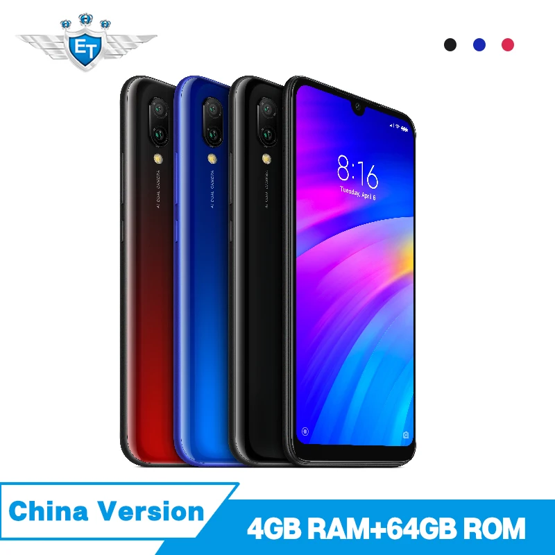 Оригинальный Xiaomi Redmi 7 4 Гб 64 мобильный телефон 6 26 ''Snapdragon 632 двойная камера 12MP +
