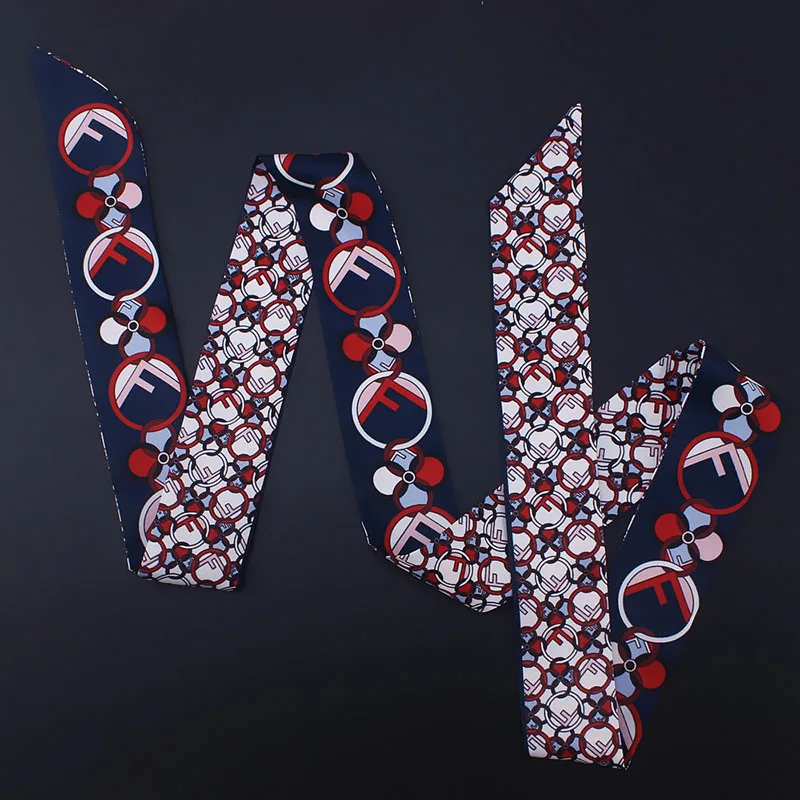Бренд Yilian весна/лето Шелковый саржевый обтягивающие шарфы дизайн цветочный принт сумка ручка маленькая лента длинный шарф повязка на голову T356