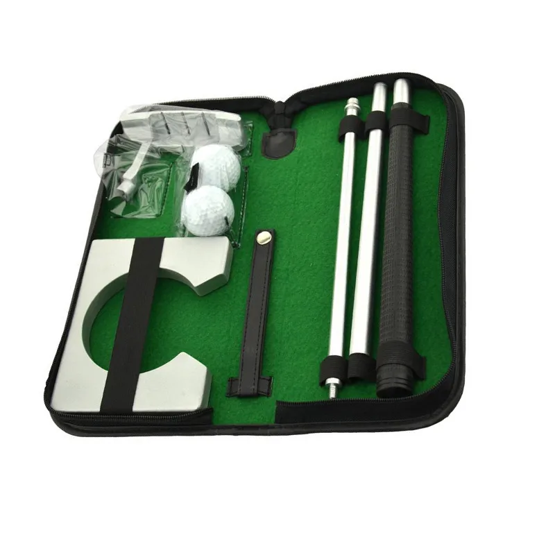 Portable Golf Putter Practice Set Travel Indoor Golfs Ball Holder