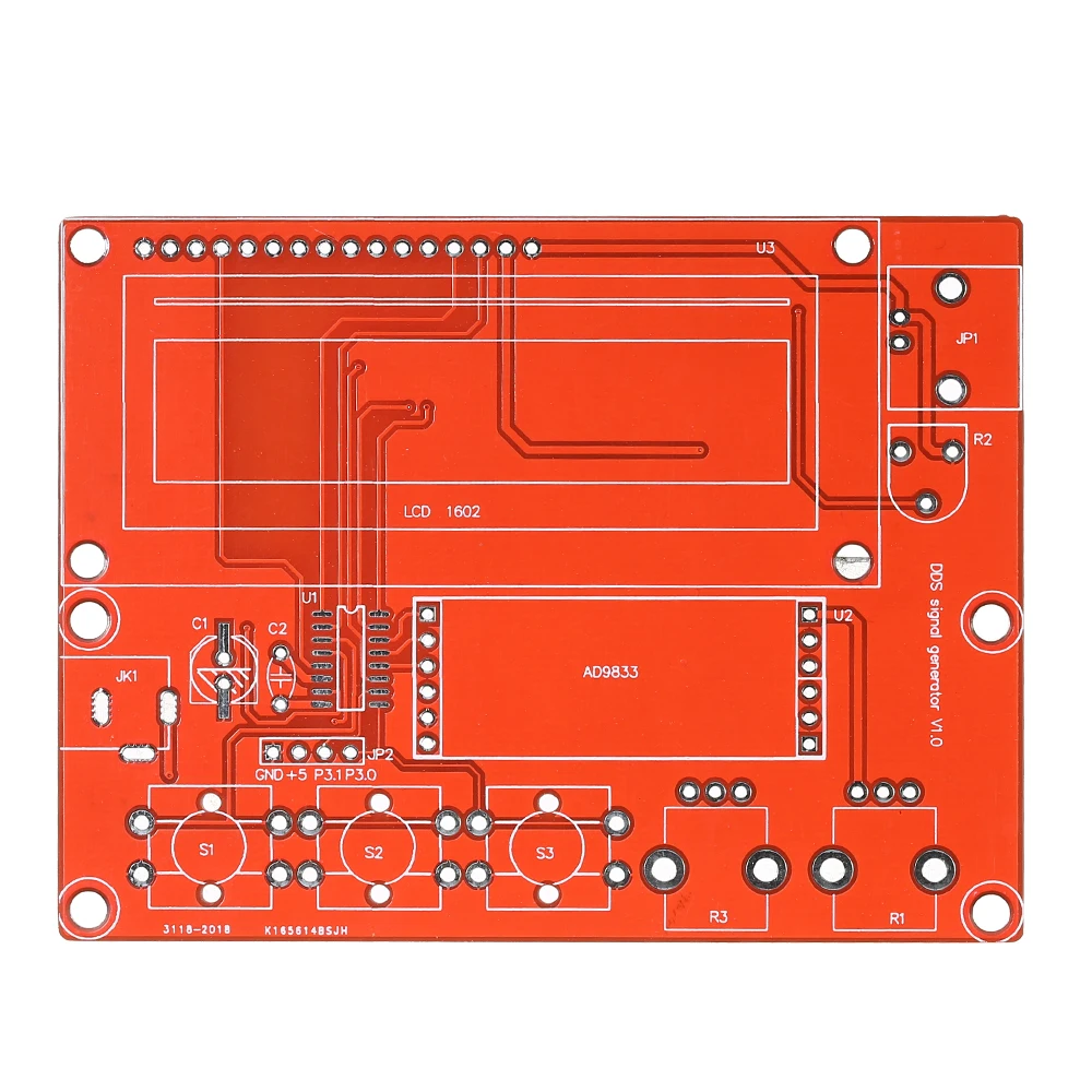 AD9833 функция генератор сигналов DIY Kit синтезатор синус/треугольник/квадратный выход 1~ 10000 Гц регулируемый генератор частоты