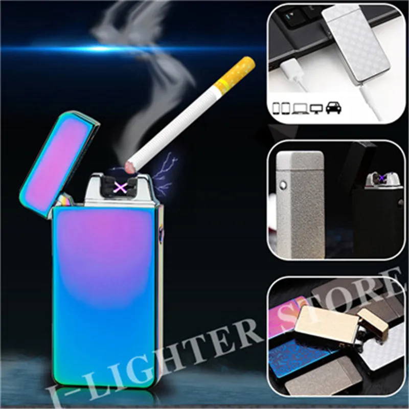 Luxury Dual Arc Electronic USB Lighter Plasma Rechargeable Flameless Windproof Cigarette Smoking Gadget For Men | Дом и сад