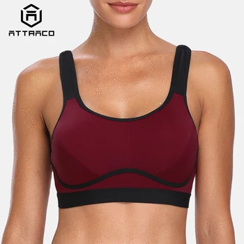 Attraco Women's Sports Bra Hight Impact Padded Support Yoga Bra Breathable Fitness Workout Racerback Sports Top racerback tank top