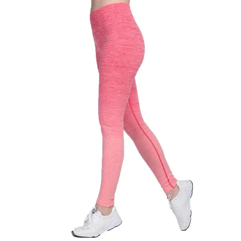 New Fashion Four Color Leggings Women Grident Workout Fitness High Waist And Elastic Quick Drying Trousers|leggings high waist|fitness legging