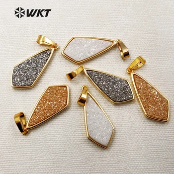 

WT-P1303 Wholesale Fashion natural Stone Pendant Unique water drop shape Pendant For Jewelry DIY Making.