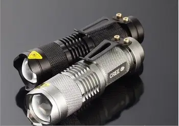 

Q5 LED Flashlight High Power 500LM Mini Spot Lamp Portable 3 Models highlight,low light,strobe,by18650 or AA,free shipping
