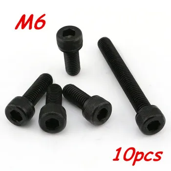 

10pcs M6*8/10/12/14/16/18/20/22/25/30/35/40/45/50/55-65 Hexagon socket screws Hex Head Socket Cap Screw Black 12.9 Grade Bolts