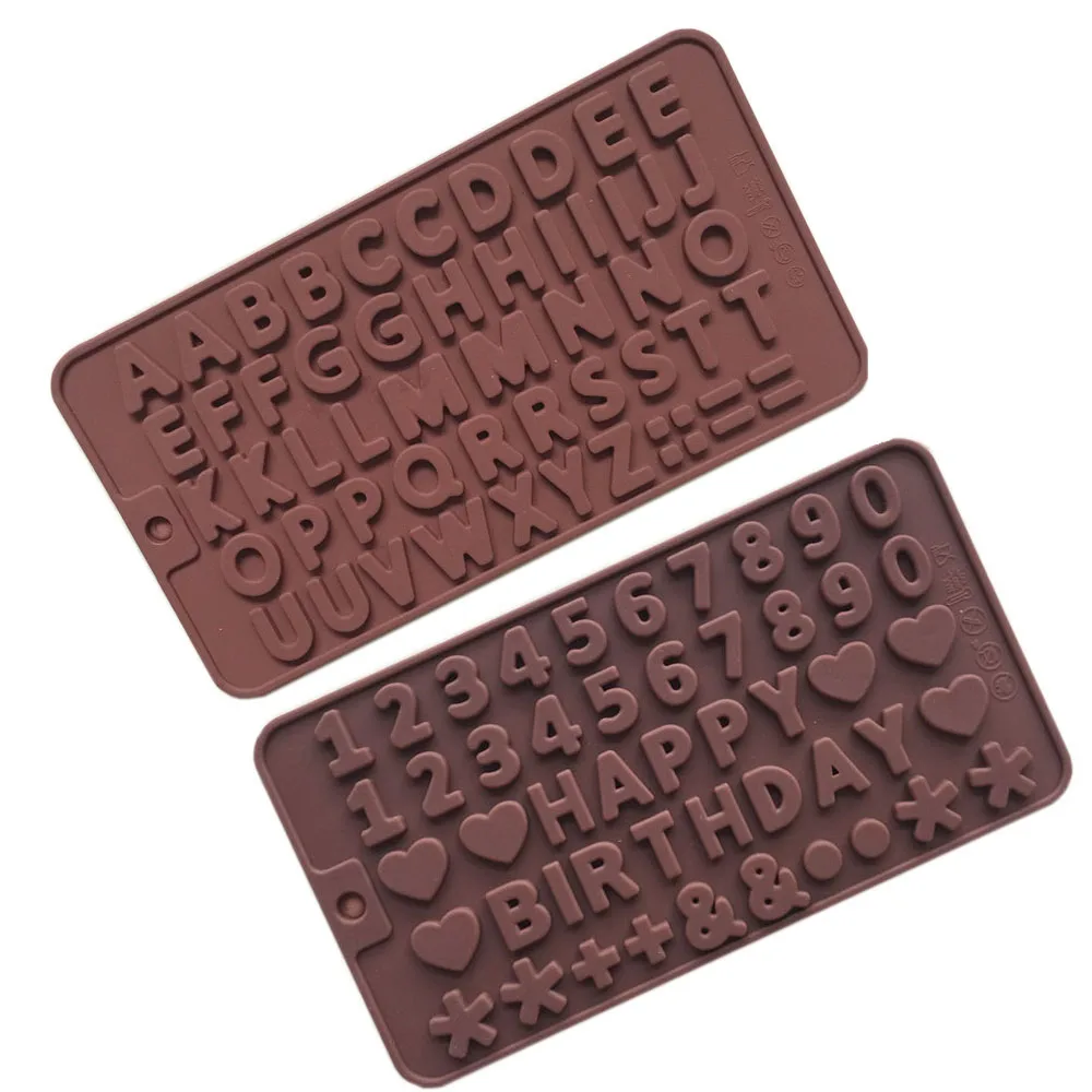 Silicone Chocolate Mold English Letters Number Shape Fondant Cake Pastry Mould 