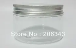 300 г прозрачный ПЭТ бутылки сливок косметический контейнер банка для крема косметический банку с серебряной крышкой Внутренняя крышка в