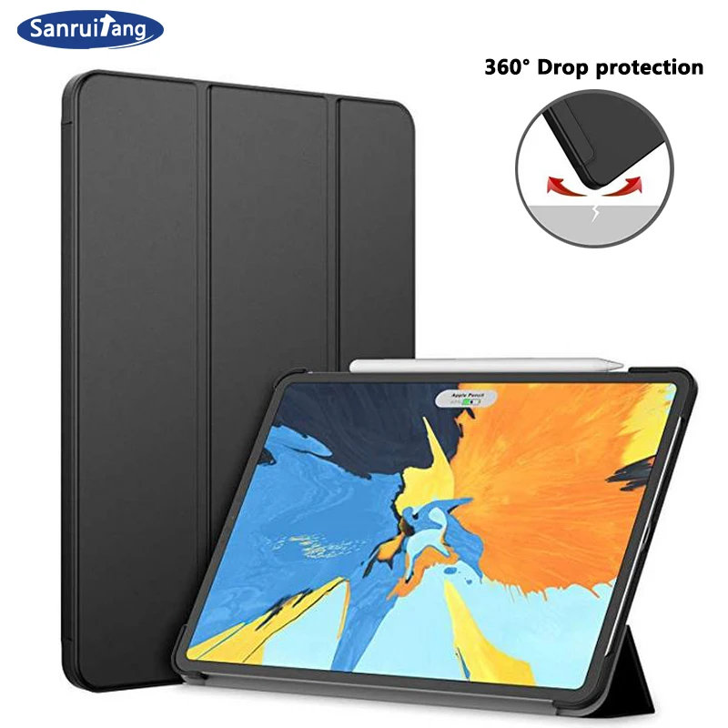 

Smart Magnetic Case For New iPad Pro 11 inch 2018 Release Ultra Slim Shockproof PU Leather Trifold Stand Cover For iPad Pro 12.9