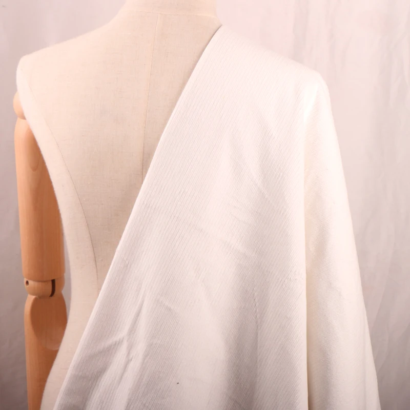 Спандекс хлопок полосатый бархат вельвет ткань для одежды - Цвет: White