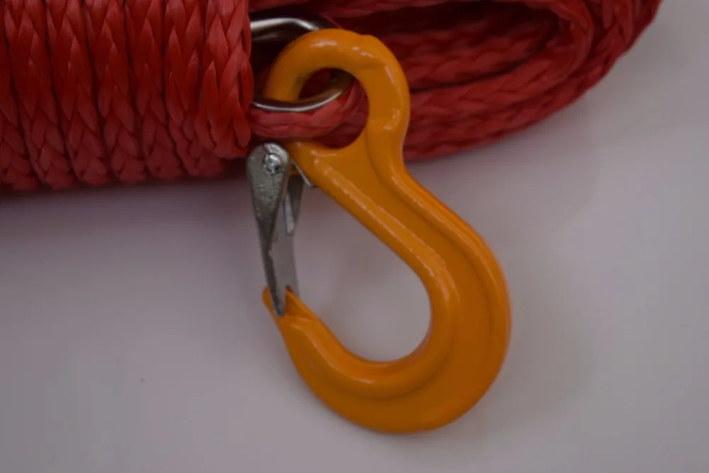 الأحمر 10 مللي متر * 45 m استبدال ونش كابل ل ونش ، 12 ضفيرة سحب الحبال ، الاصطناعية حبل رفع ، قبالة الطريق حبل