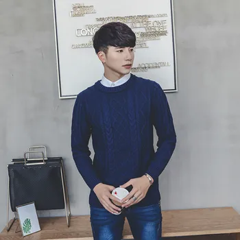 

Fashion Sweater Men Solid Color High Quality Brand Clothing Mens Pullover Male Sweaters Hot Sale Truien Mannen Thicken Keep Warm