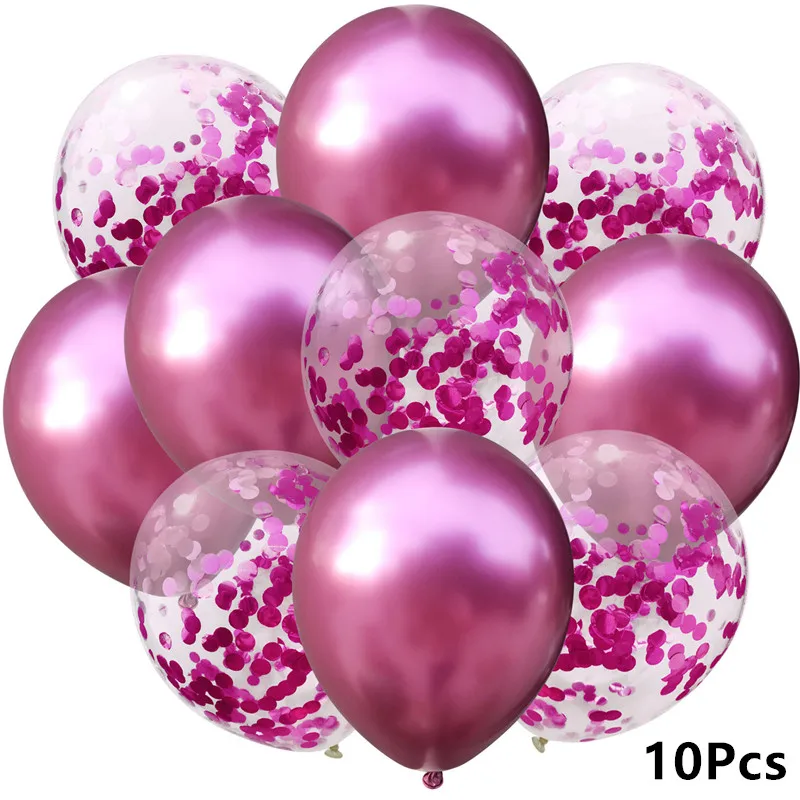 10 шт смешанные шары с золотыми Конфетти День Рождения украшения Металл Хром воздушный шар на день рождения вечерние украшения