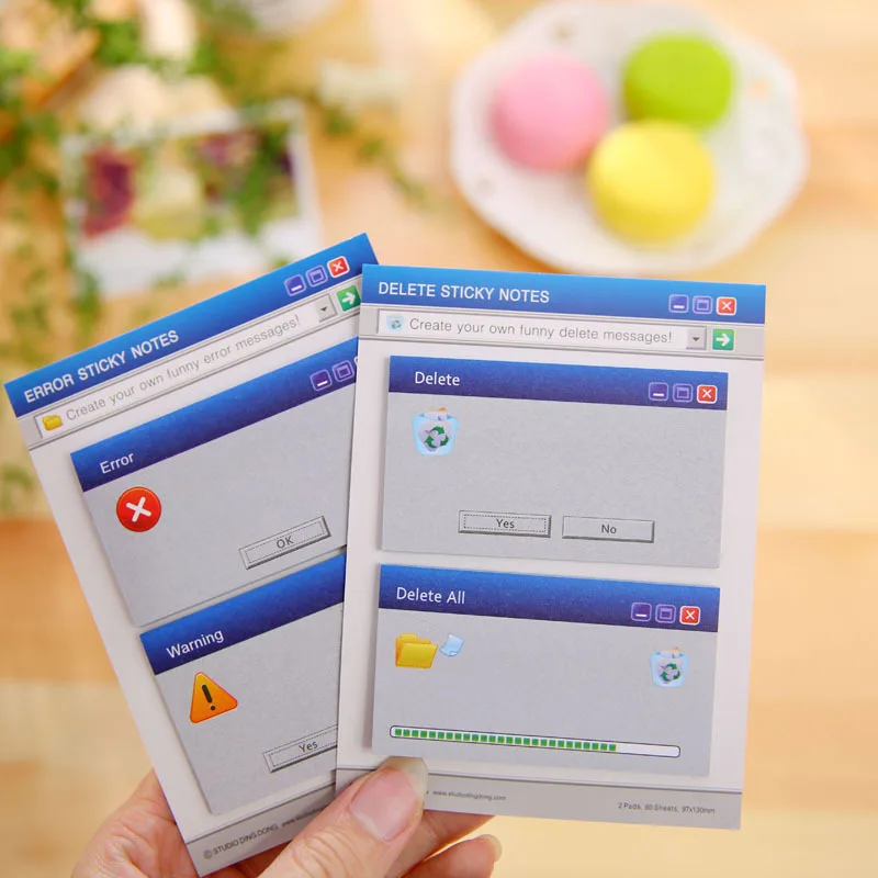 

2 PCS Creative Computer System Shape Memo Pad Kawaii Bookmark DIY Memos Planner Notes Cute Sticker School Stationery Set Gift