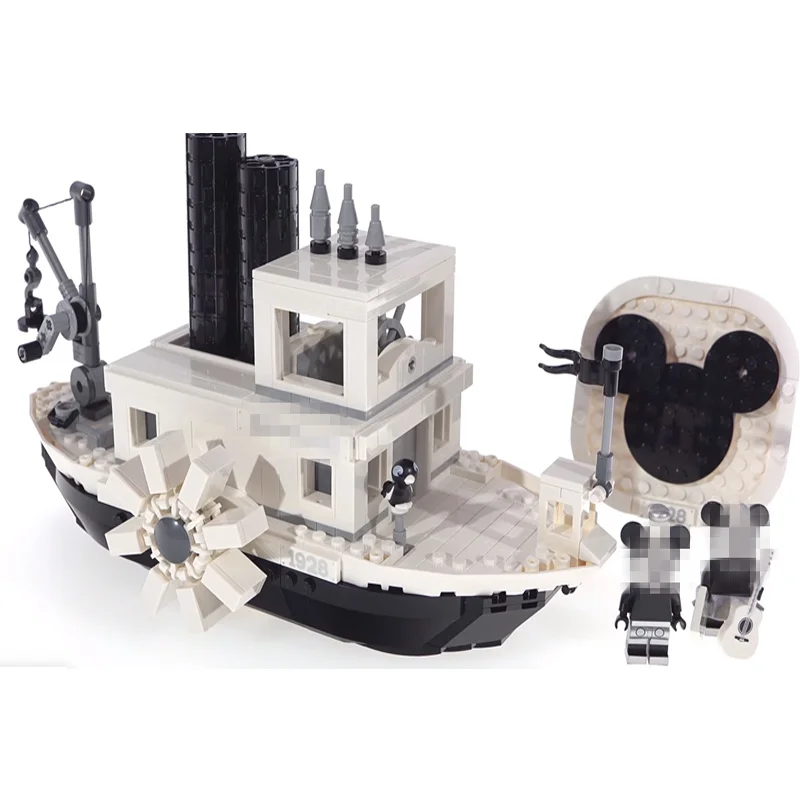 

2019 New Wowpa 16062 Creator Expert Steamboat Willie Compatible Legoinglys 10262 Bricks Model Building kits Educational Toys