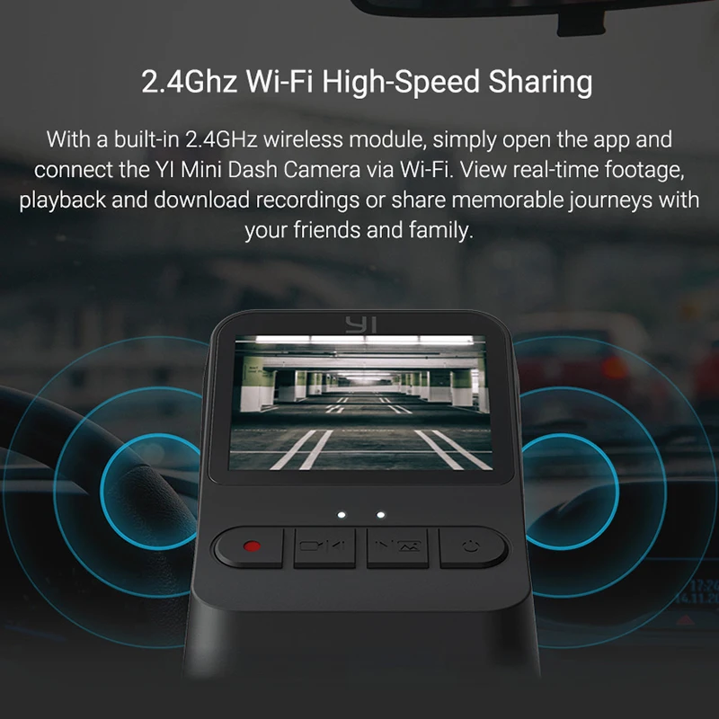 YI Mini Dash Camera International Version 140 Ultra Wide-angle lens 1080p 30fps Discreet Design 2.0 LCD Screen