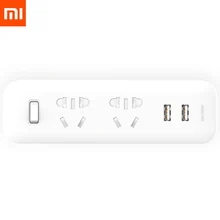 Xiaomi Mijia преобразователь питания портативный штекер Адаптер для путешествий для домашнего офиса 5 в 2.1A 2 розетки 2 USB быстрая зарядка