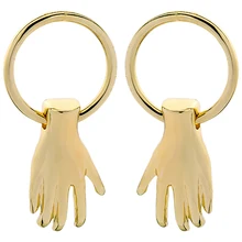 10 пара/лот модные ювелирные изделия Золотой металлический круг женские серьги