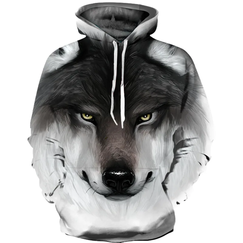 

3D Hoodies Men Hooded Sweatshirts Print Wolf Hoody Casual Pullovers Streetwear Hoodie Autumn Thin Hip Hop hoodies men 2018