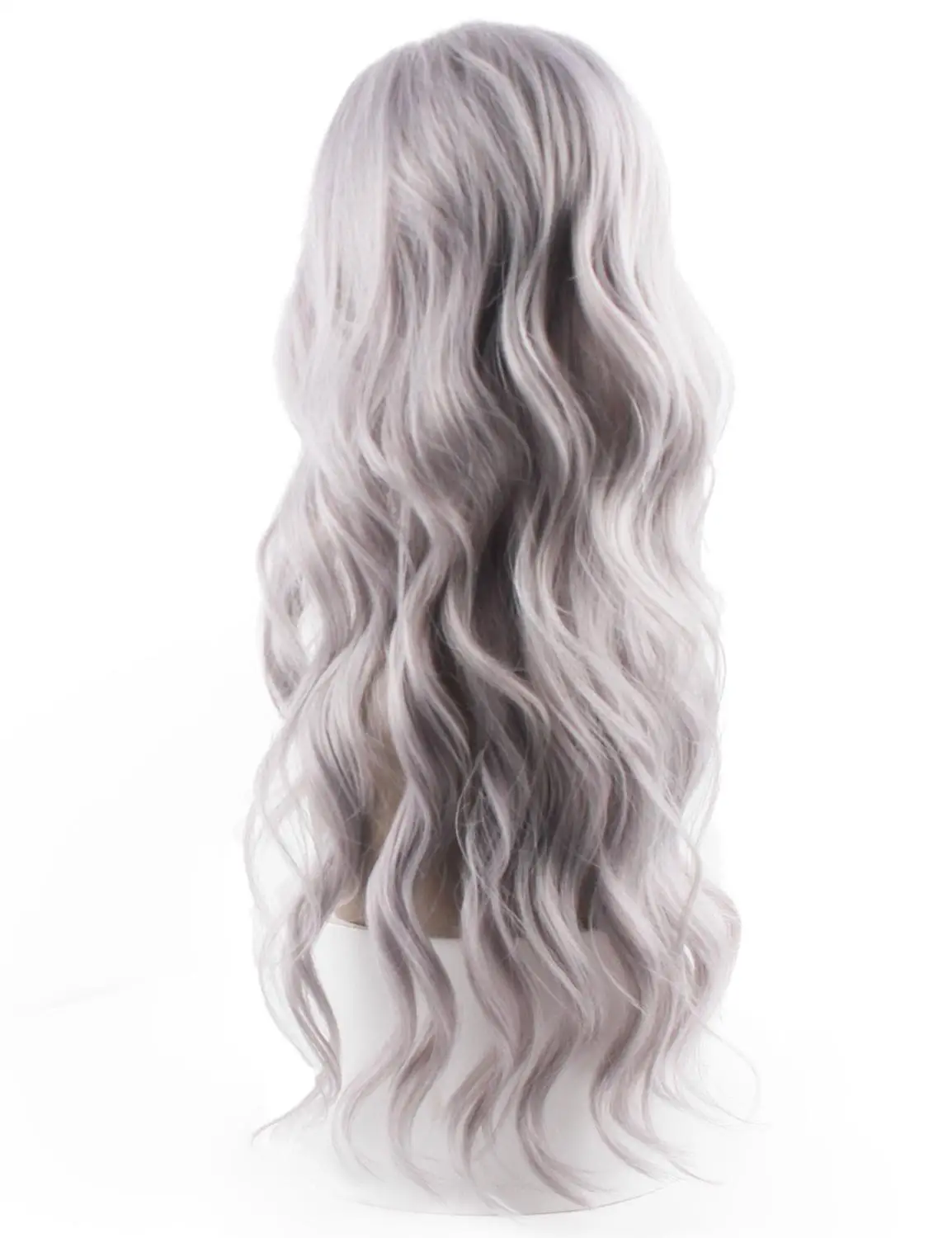 Длинные волнистые синтетические волосы спереди парик SOKU свободная часть бесклеевая из швейцарского кружева для парика для черных женщин термостойкие волокна серые парики