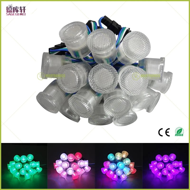 DC5V ws2811IC 20 мм Диаметр прозрачный/молочное покрытие светодиодные ленты LED SMD 5050 RGB