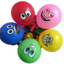 100 шт 12 ''3,2 г забавные смайлики Улыбка лица Экспрессия латексные воздушные шары надувные детские игрушки ребенок 1-й День рождения украшения