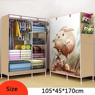 3d Panoramic Pattern Large Wardrobe Non Woven Cloth Folding
