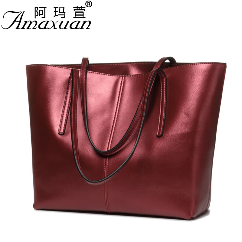 

New arrival Genuine leather Bags solid Color women handbags bag female shoulder bags casual tote high quality bolsa 2016 BHB804