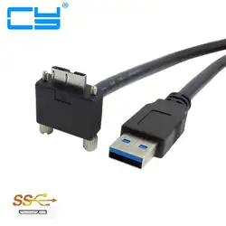 Промышленная камера 90 градусов вверх/вниз Угловой Micro B USB 3,0 Резьбовая оправа к USB 3,0 USB3.0 Тип A соединительный кабель для передачи данных 1,2 м