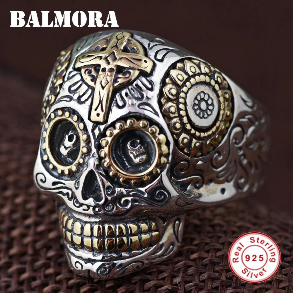 100 Real Pure 925 Sterling Silver Jewelry Letters Ring Silver Retro Handsome Skeleton Skull Rings Best