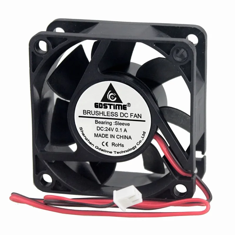 2pcs Gdstime 60mm DC 24V 60x60x25mm 6025s 6cm Brushless DC Cooling Exhaust Fan