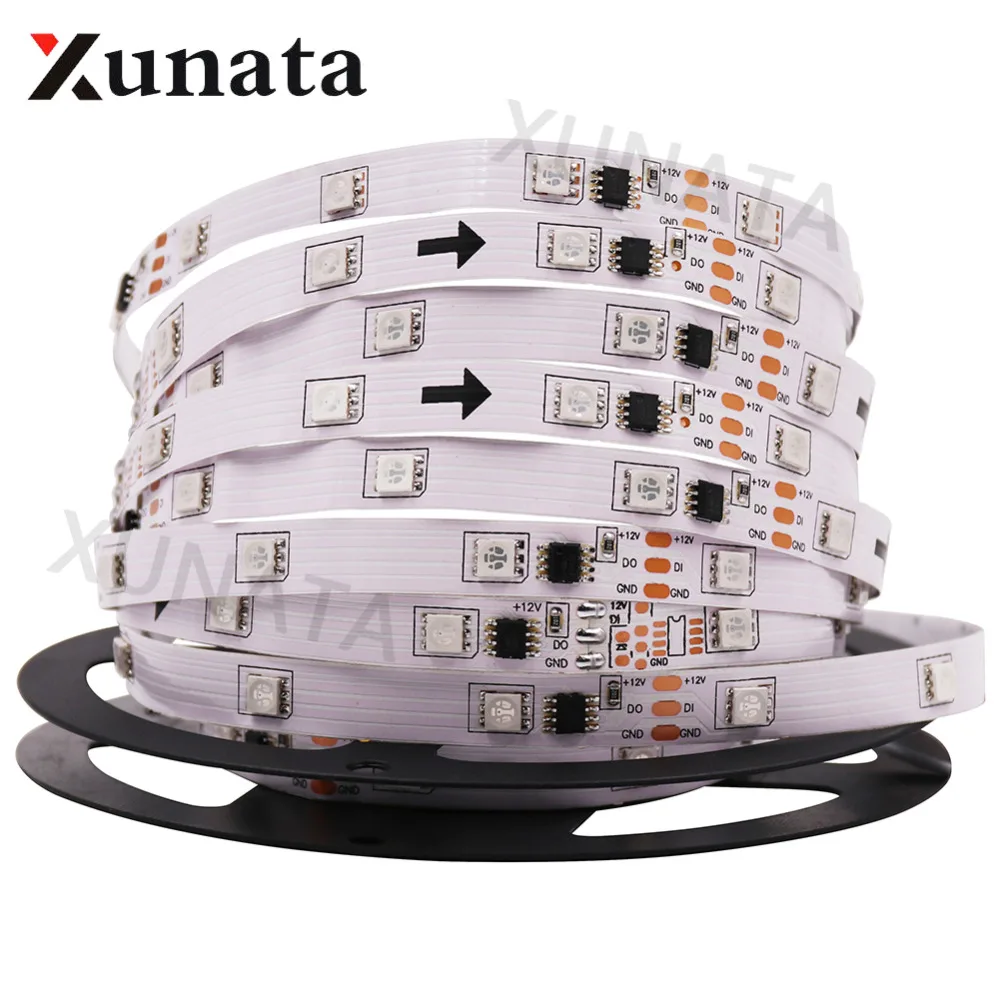 WS2811 DC 5V полноцветный 30 светодиодов/м 60 5050 SMD Светодиодная гибкая лента IP20 IP65 ТВ