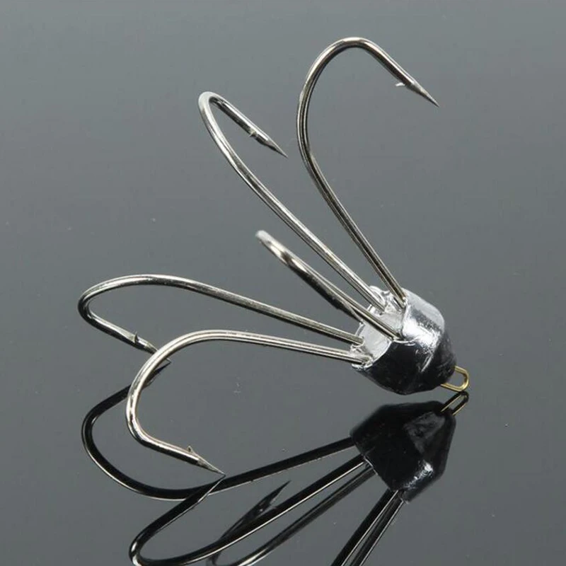

5pc/lot Fishing Hook High Carbon Steel Quintuple Hooks Fishing Tackle Black Color Fishing Equipment