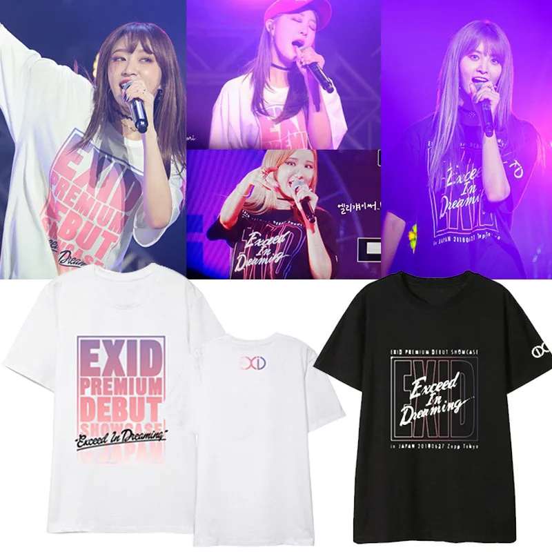 

kpop EXID IN DREAMING IN JAPAN Album letter printing Short Sleeve tshirt Women/Men summer Hip Hop Tshirt Harajuku tee shirt Tops