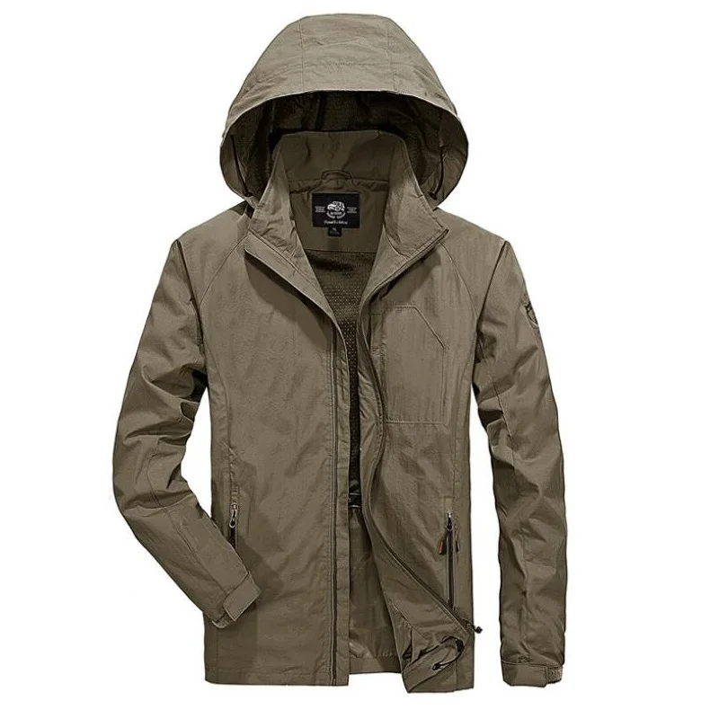 

Mens Jacket Coat Spring Summer Mens Military Jackets Plus Size M-4XL Windbreaker veste homme Casual Hooded Collar