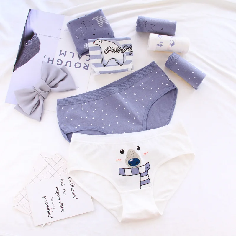 

New Promotion 4 Girl Bear Cartoon printed underwear panties Cotton underwear Wholesale Soft comfortable panty