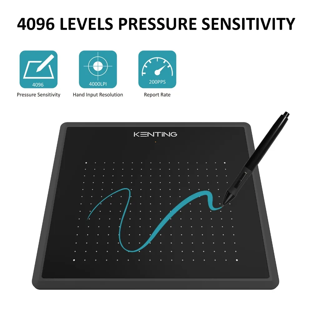 5 Inch Digital Drawing Tablet Micro USB OSU Signature Pad Pen Tablets Kenting K5540 4096 Levels for Beginners with Carrying Bag