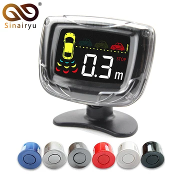 

Sinairyu Car LCD Display Parking Sensor LED 4 Reverse Auto Parking Sensors Backup Radar Detector System Kit