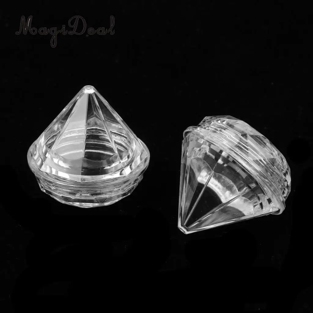 10pcs Mini Diamond Shape Refillable Empty Lotion Cream Balm Container Jar Nail Art Pots Holder 5g