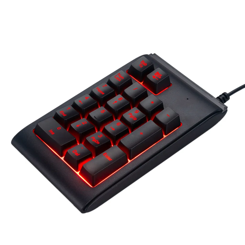 

Ergonomic Design Three Colors RGB Backlit USB Wired Keyboard Waterproof Number Pad Numeric Keypad For Laptop PC And Computers