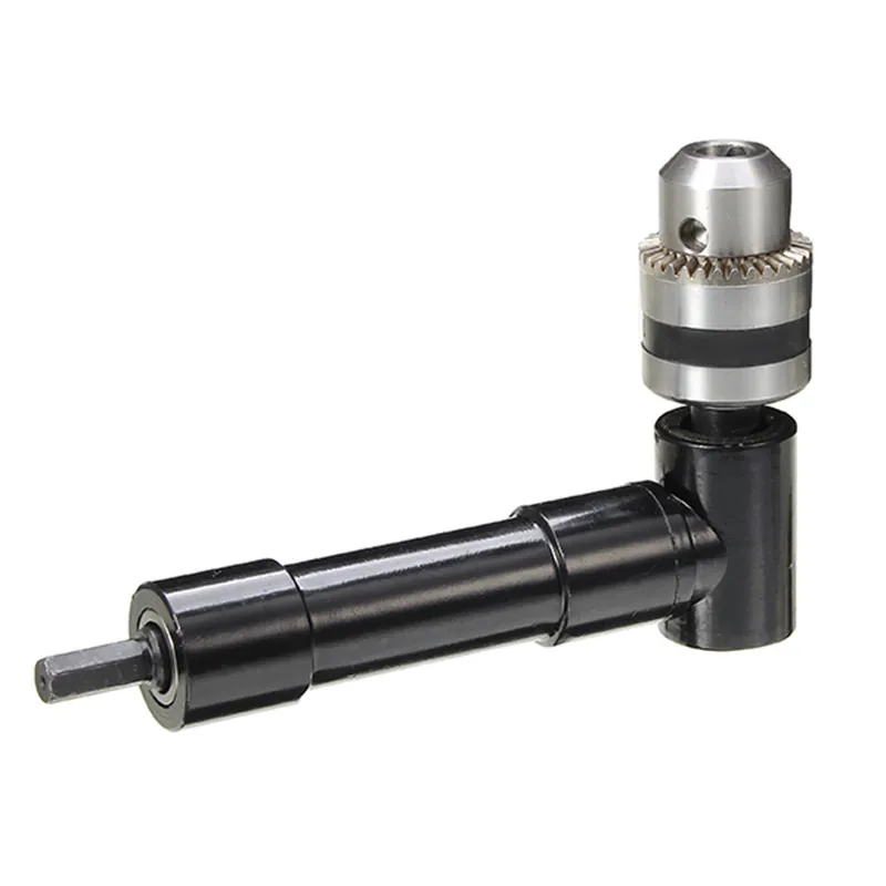 

90 Degree Right Angle Electric Drill Corner 8mm Hex Shank Turning Device Bend Extending Three-jaw Chuck 1-10mm Drill Adapter